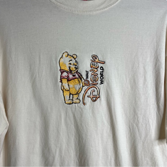 Vintage Mens 90s Disney World Winnie the Pooh T-Shirt Made USA Embroidered Sz L - Picture 4 of 11